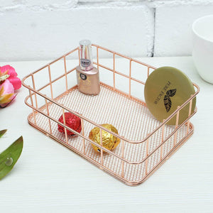 PANIERS DE RANGEMENT EN FIL DE MÉTAL ROSE GOLD
