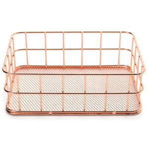 PANIERS DE RANGEMENT EN FIL DE MÉTAL ROSE GOLD